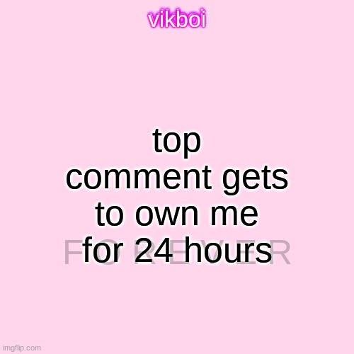 risky game | top comment gets to own me for 24 hours; F O R E V E R | image tagged in vikboi temp simple | made w/ Imgflip meme maker
