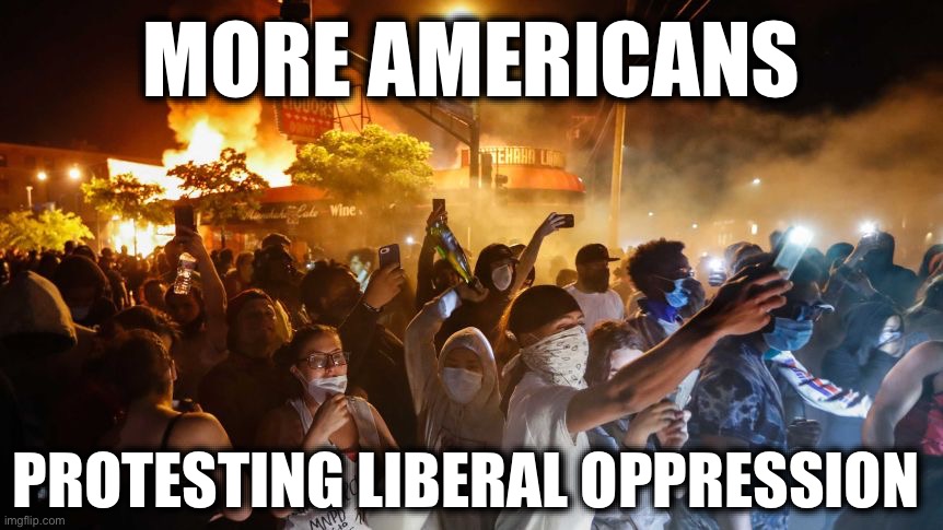 RiotersNoDistancing | MORE AMERICANS; PROTESTING LIBERAL OPPRESSION | image tagged in riotersnodistancing,liberal hypocrisy,police state | made w/ Imgflip meme maker