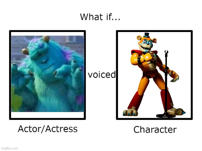 I have this as Freddy’s headcannon voice, and they kind of act the same. | image tagged in what if this actor or actress voiced this character,fnaf security breach,monsters inc,freddy fazbear,fnaf | made w/ Imgflip meme maker