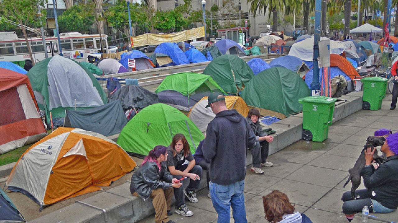 Tent city Blank Meme Template