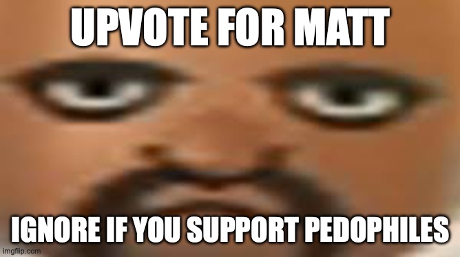 lets piss off the stream | UPVOTE FOR MATT; IGNORE IF YOU SUPPORT PEDOPHILES | image tagged in matt | made w/ Imgflip meme maker
