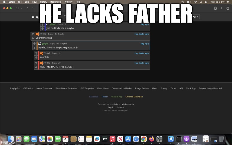 GYJG15 | HE LACKS FATHER | image tagged in gyjg15 | made w/ Imgflip meme maker