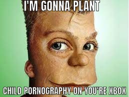 I'M GONNA PLANT CHILD PORNOGRAPHY ON YOU'RE XBOX | image tagged in realistic bart simpson | made w/ Imgflip meme maker