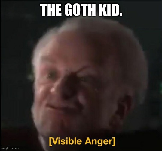 visible anger | THE GOTH KID. | image tagged in visible anger | made w/ Imgflip meme maker