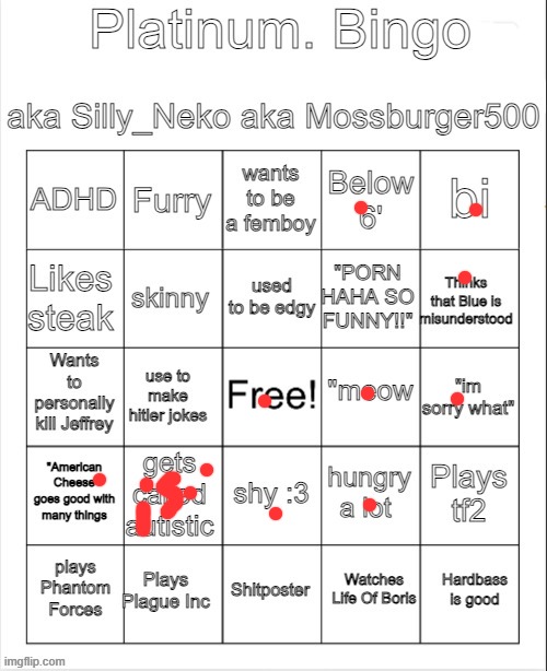 :3 | image tagged in platinum bingo | made w/ Imgflip meme maker