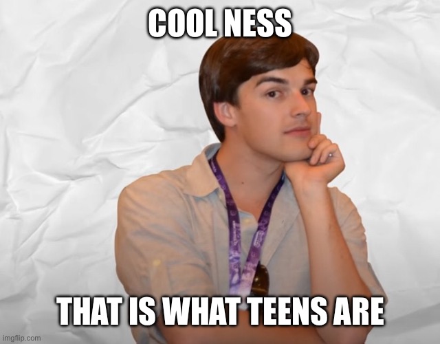 Respectable Theory | COOL NESS THAT IS WHAT TEENS ARE | image tagged in respectable theory | made w/ Imgflip meme maker