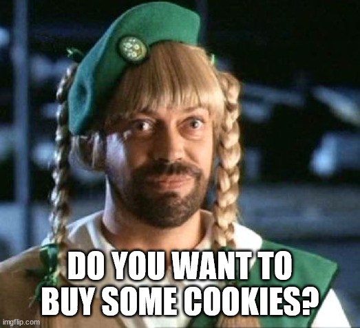 Kidnapper girl scout | DO YOU WANT TO BUY SOME COOKIES? | image tagged in girl scout scam,kidnapper girl scout | made w/ Imgflip meme maker