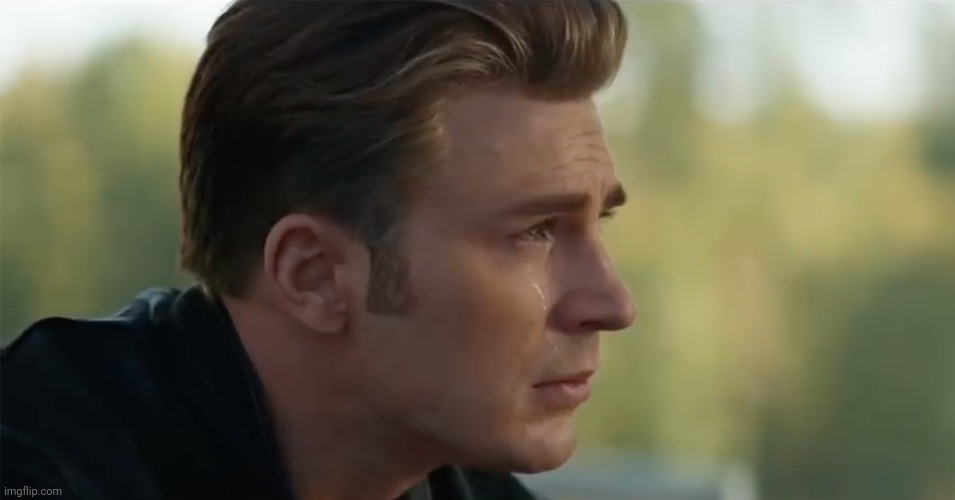 captain america tear | image tagged in captain america tear | made w/ Imgflip meme maker