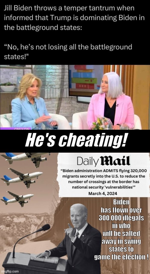 Biden is gaming the election | He's cheating! Biden has flown over 300,000 illegals in who will be salted away in swing states to game the election ! | image tagged in biden,cheating,illegals,vote,fraud | made w/ Imgflip meme maker