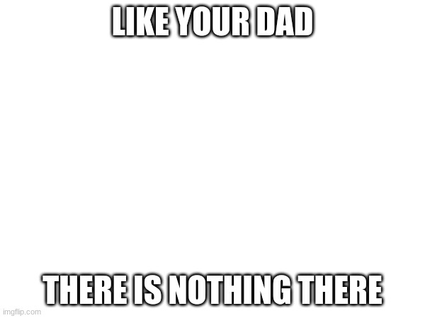 LIKE YOUR DAD; THERE IS NOTHING THERE | made w/ Imgflip meme maker