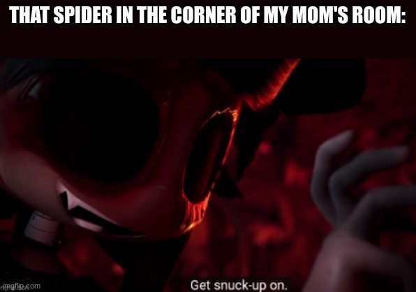 Get snuck-upon | THAT SPIDER IN THE CORNER OF MY MOM'S ROOM: | image tagged in murder drones | made w/ Imgflip meme maker