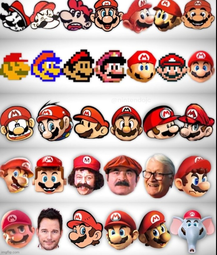 How Mario's face has changed over the years | made w/ Imgflip meme maker