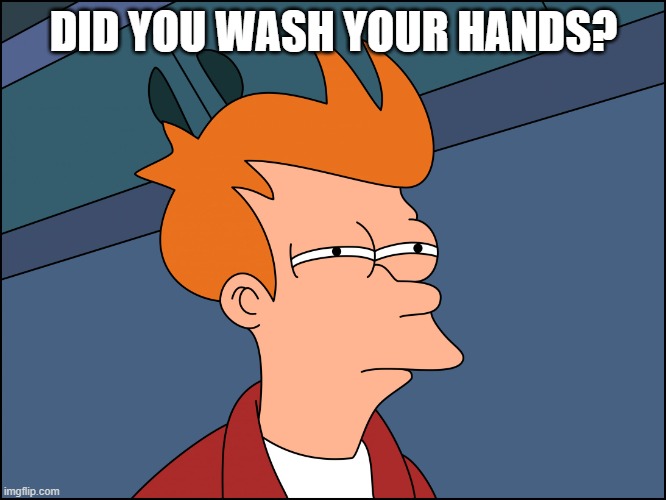 Futurama Fry Blank HD | DID YOU WASH YOUR HANDS? | image tagged in futurama fry blank hd,funny,frymeme,lol,poop | made w/ Imgflip meme maker