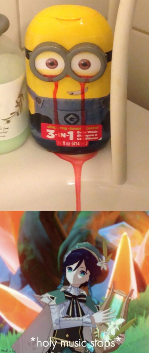 Great, now I have a nightmare. | image tagged in minion,shampoo | made w/ Imgflip meme maker