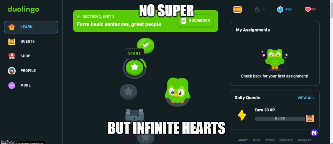 NO SUPER BUT INFINITE HEARTS | made w/ Imgflip meme maker