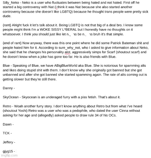 current script for the hated users video | made w/ Imgflip meme maker