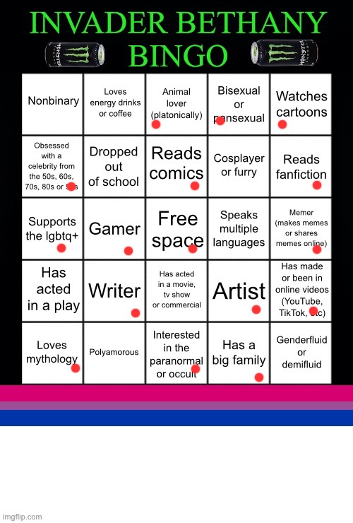 No bingo :[ | image tagged in invader bethany bingo | made w/ Imgflip meme maker