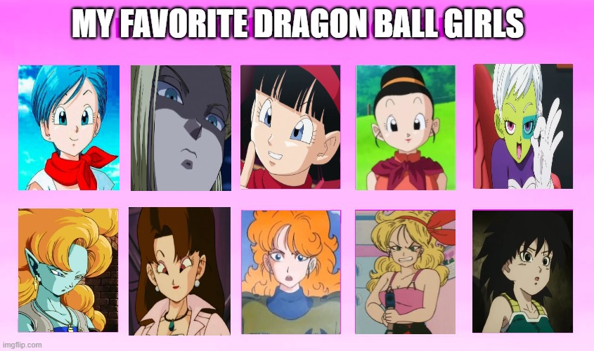 my favorite dragon ball girls Blank Meme Template