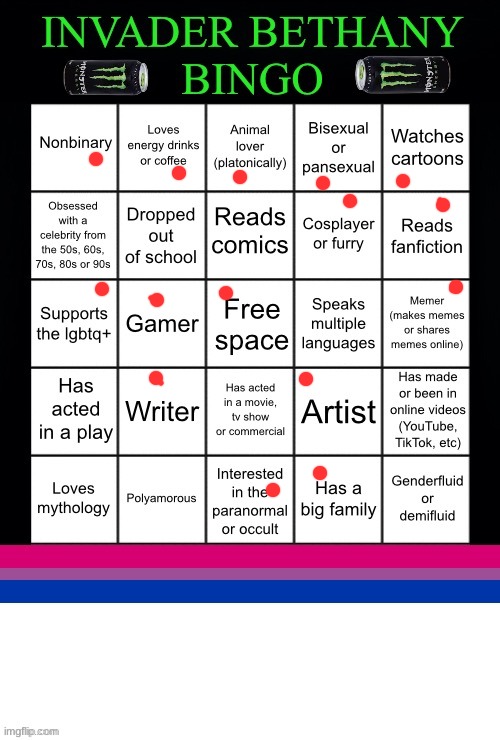 . | image tagged in invader bethany bingo | made w/ Imgflip meme maker