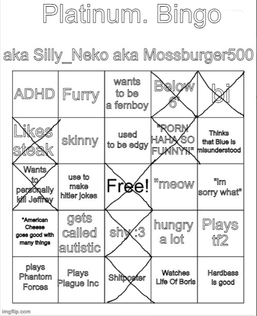 american cheese is hella mid | image tagged in platinum bingo | made w/ Imgflip meme maker