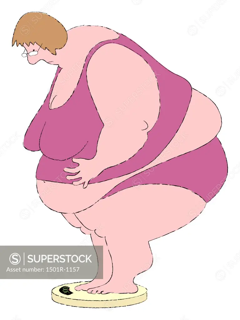 High Quality Fat Woman On Scale Blank Meme Template