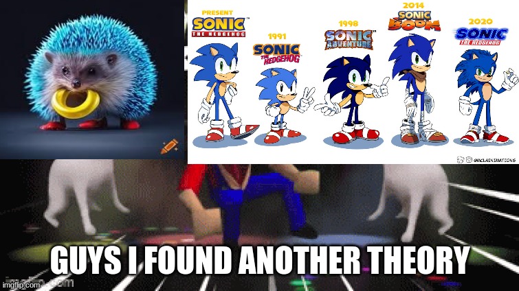 Sonic men | GUYS I FOUND ANOTHER THEORY | image tagged in game theory,sonic | made w/ Imgflip meme maker