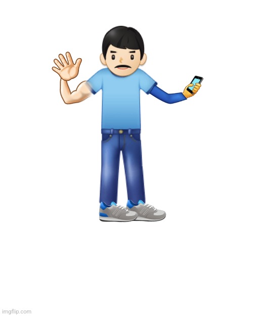 👨🏻; 🖐🏻; 💪🏻; 🤳; 👕; 👖; 👟; 👟 | made w/ Imgflip meme maker