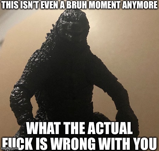 This isn’t even a bruh moment anymore (Godzilla) | image tagged in this isn t even a bruh moment anymore godzilla | made w/ Imgflip meme maker