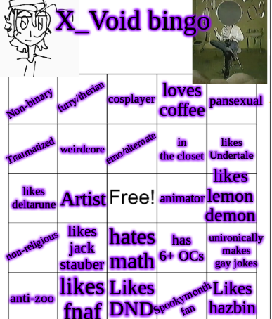 X_Void bingo Blank Meme Template