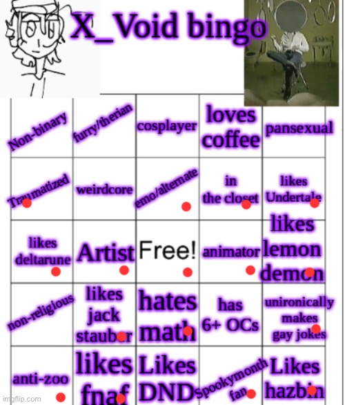 BINGO | image tagged in x_void bingo | made w/ Imgflip meme maker