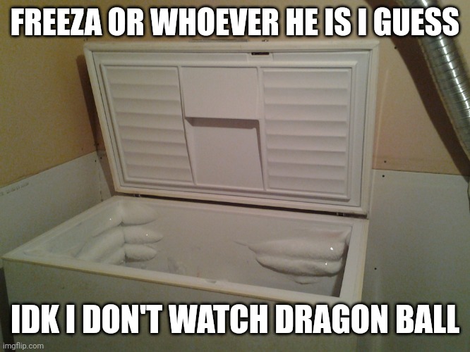 Man idk | FREEZA OR WHOEVER HE IS I GUESS; IDK I DON'T WATCH DRAGON BALL | image tagged in freezer | made w/ Imgflip meme maker