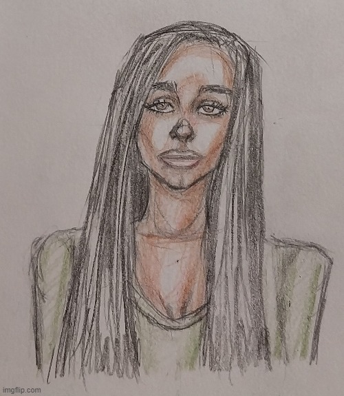 Female Me | image tagged in drawing,me,color,sketch,portrait | made w/ Imgflip meme maker