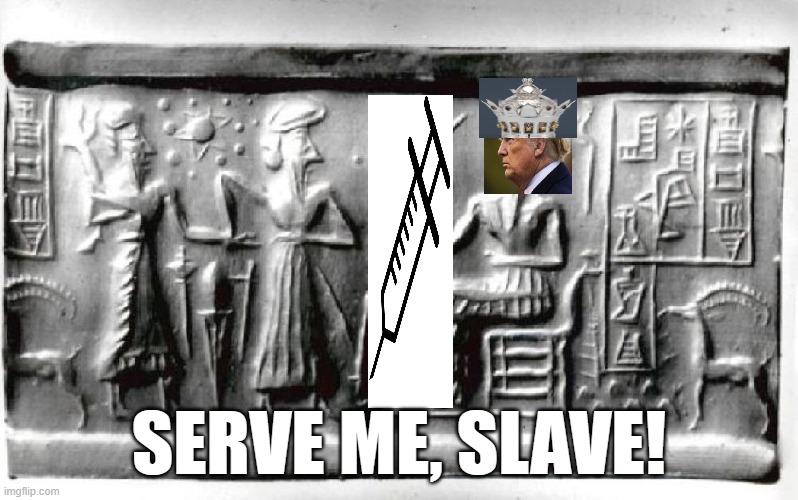 Donald Trump Messiah | SERVE ME, SLAVE! | image tagged in don the con | made w/ Imgflip meme maker
