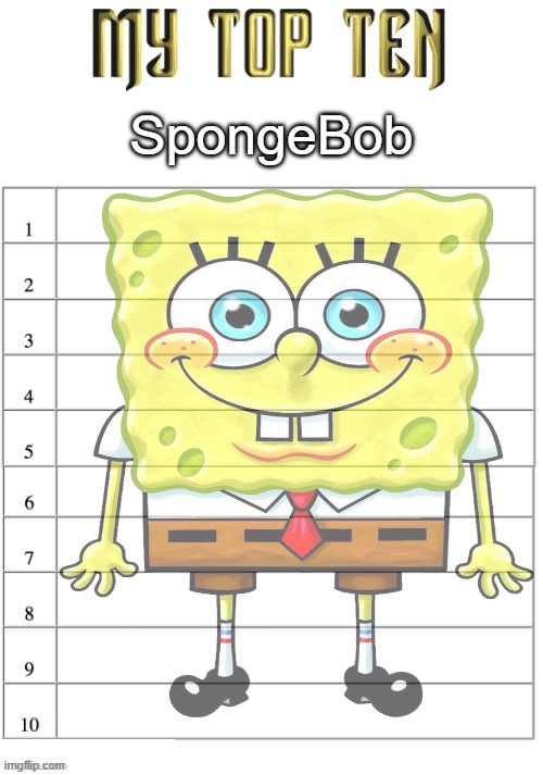 Top ten list better | SpongeBob | image tagged in top ten list better | made w/ Imgflip meme maker