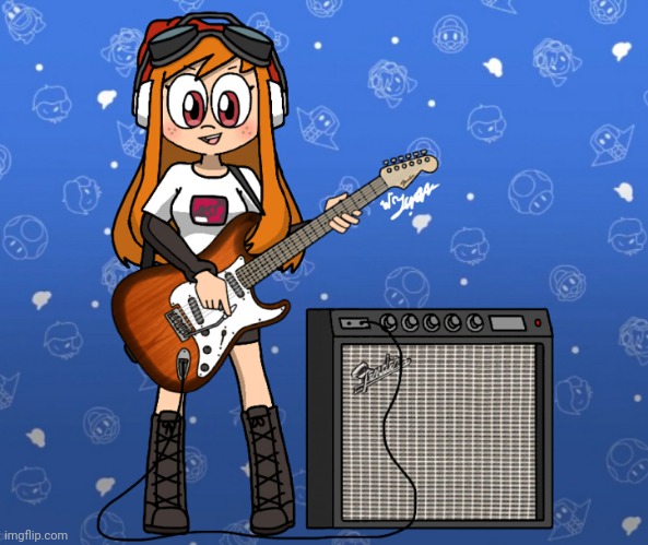 Meggy the guitarist (Art by WCJuan) | made w/ Imgflip meme maker