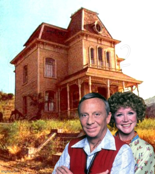 image tagged in horror movie,threes company,ropers,landlords,psycho,bates house | made w/ Imgflip meme maker