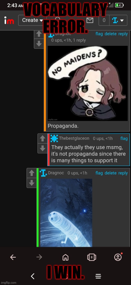 VOCABULARY ERROR. I WIN. | made w/ Imgflip meme maker
