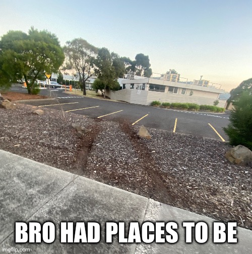 On a roll | BRO HAD PLACES TO BE | image tagged in car memes,random | made w/ Imgflip meme maker
