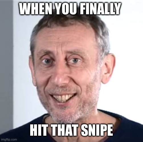 I 360-no-scoped in badminton once | WHEN YOU FINALLY; HIT THAT SNIPE | image tagged in nice michael rosen | made w/ Imgflip meme maker