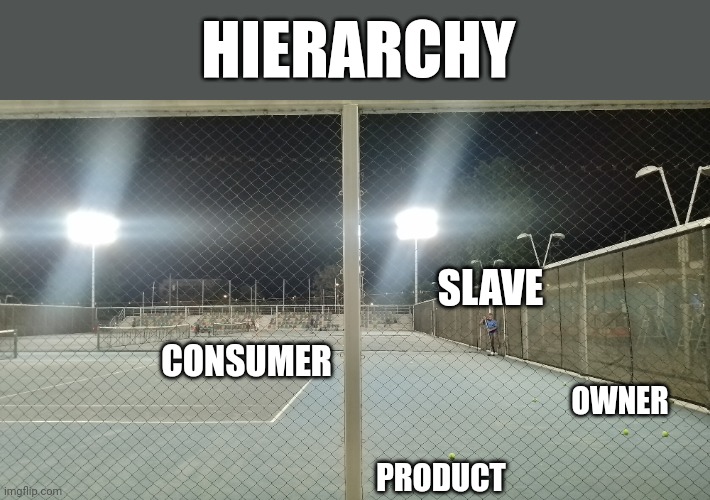 Consumer | HIERARCHY; SLAVE; CONSUMER; OWNER; PRODUCT | image tagged in consumerism | made w/ Imgflip meme maker