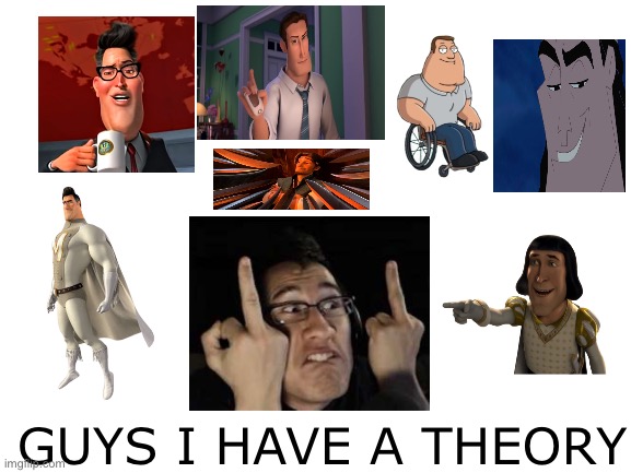EVERYONE IS MARKIPLIER | GUYS I HAVE A THEORY | image tagged in blank white template | made w/ Imgflip meme maker
