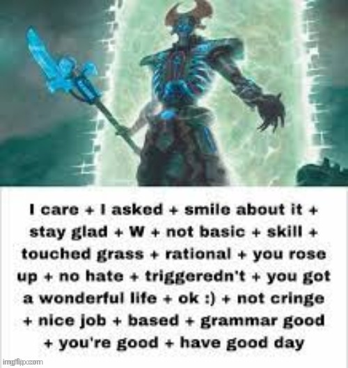 I care + I asked + smile about it + stay glad + W | image tagged in i care i asked smile about it stay glad w | made w/ Imgflip meme maker