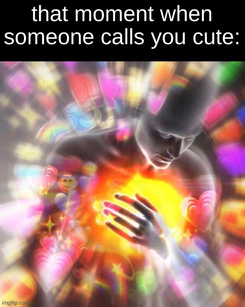 that moment when someone calls you cute: | image tagged in cute,asdfghjkl | made w/ Imgflip meme maker
