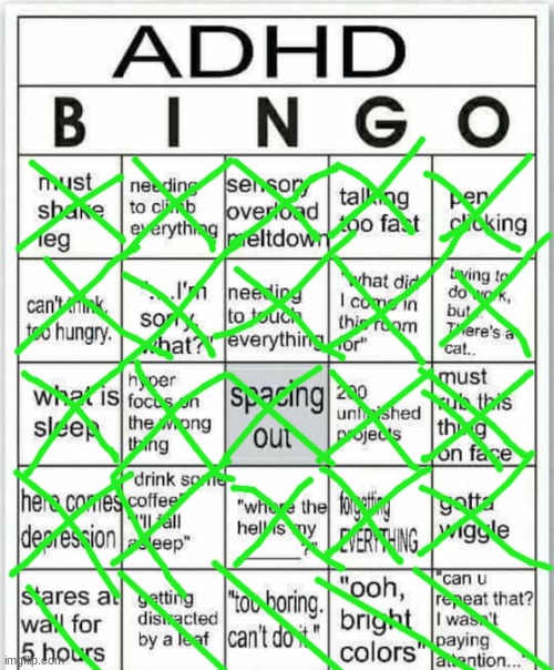 Welp | image tagged in adhd bingo | made w/ Imgflip meme maker