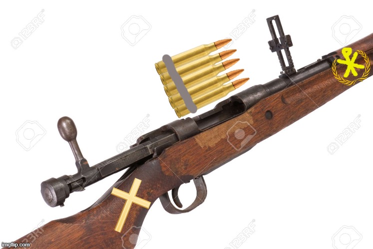 Holy Rifle | image tagged in bolt action rifle | made w/ Imgflip meme maker