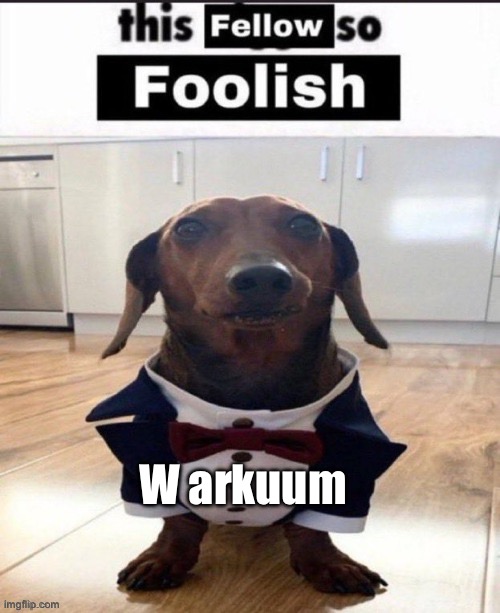 This fellow so foolish | W arkuum | image tagged in this fellow so foolish | made w/ Imgflip meme maker