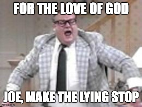 chris farly | FOR THE LOVE OF GOD; JOE, MAKE THE LYING STOP | image tagged in memes | made w/ Imgflip meme maker