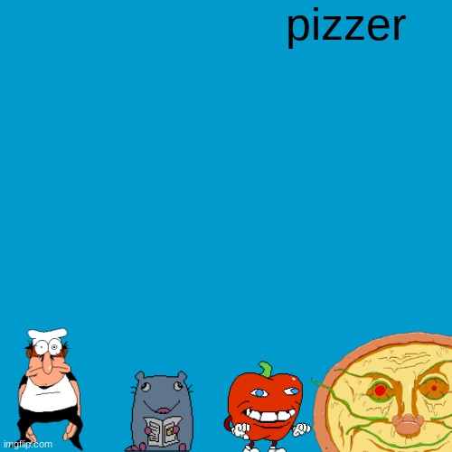 poorly edited | pizzer | image tagged in blank weezer blue album edit | made w/ Imgflip meme maker