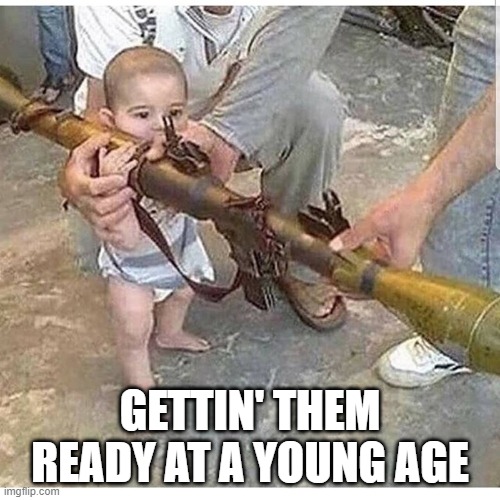 Bazooka Joe | GETTIN' THEM READY AT A YOUNG AGE | image tagged in cursed image | made w/ Imgflip meme maker