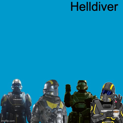 Democracy simlat- erm, I mean, Helldivers II | Helldiver | image tagged in blank weezer blue album edit | made w/ Imgflip meme maker